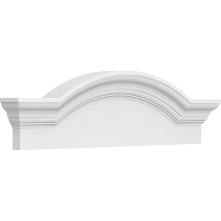 Segment Arch W/ Flankers Smooth Architectural Grade PVC Pediment, 26W X 7-1/2H X 2-1/2P